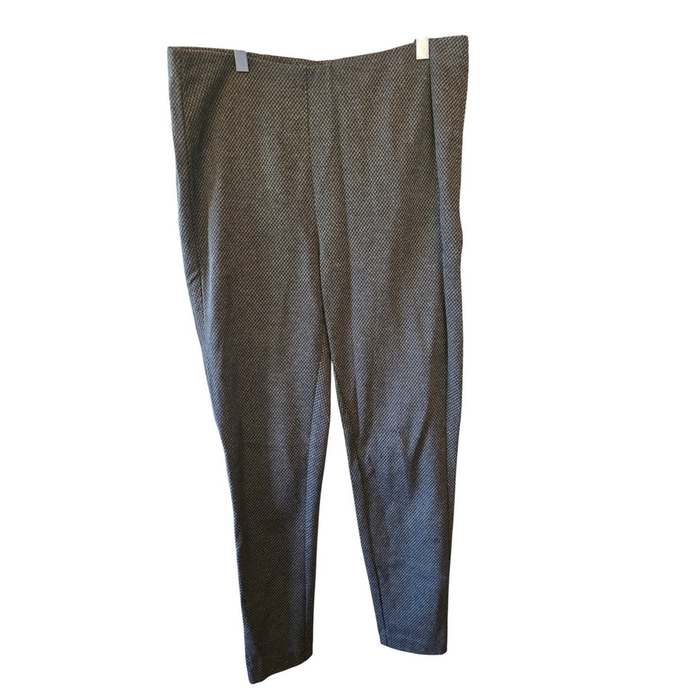 J. Jill Ponte Leggings L Womens Gray‎ Black Skinny Pull On Elastic Waist